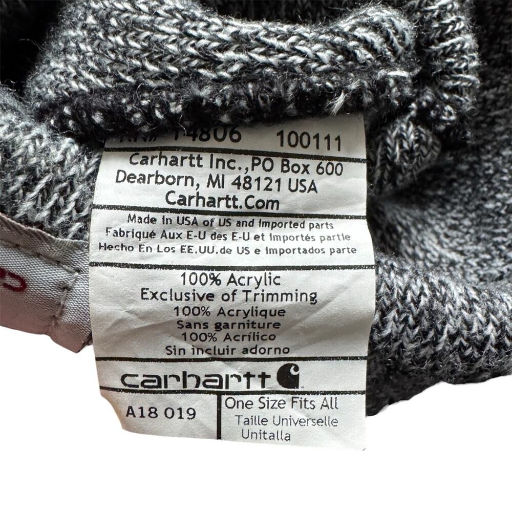 Carhartt Adult Knit Beanie Black White Everyday Winter One Size - Picture 3 of 3